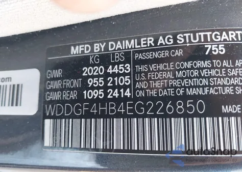 2014 Mercedes-Benz C 250 Sport from USA, damaged, VIN WDDGF4HB4EG226850